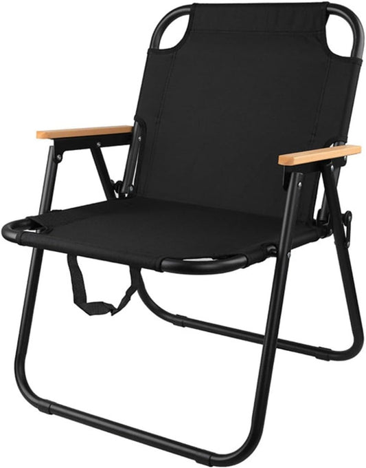 Heavy-Duty Foldable Camping Chair - Black