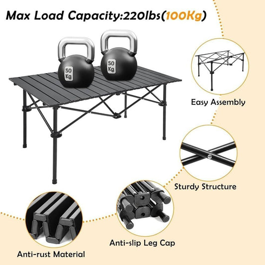 Foldable Camping Table - Black