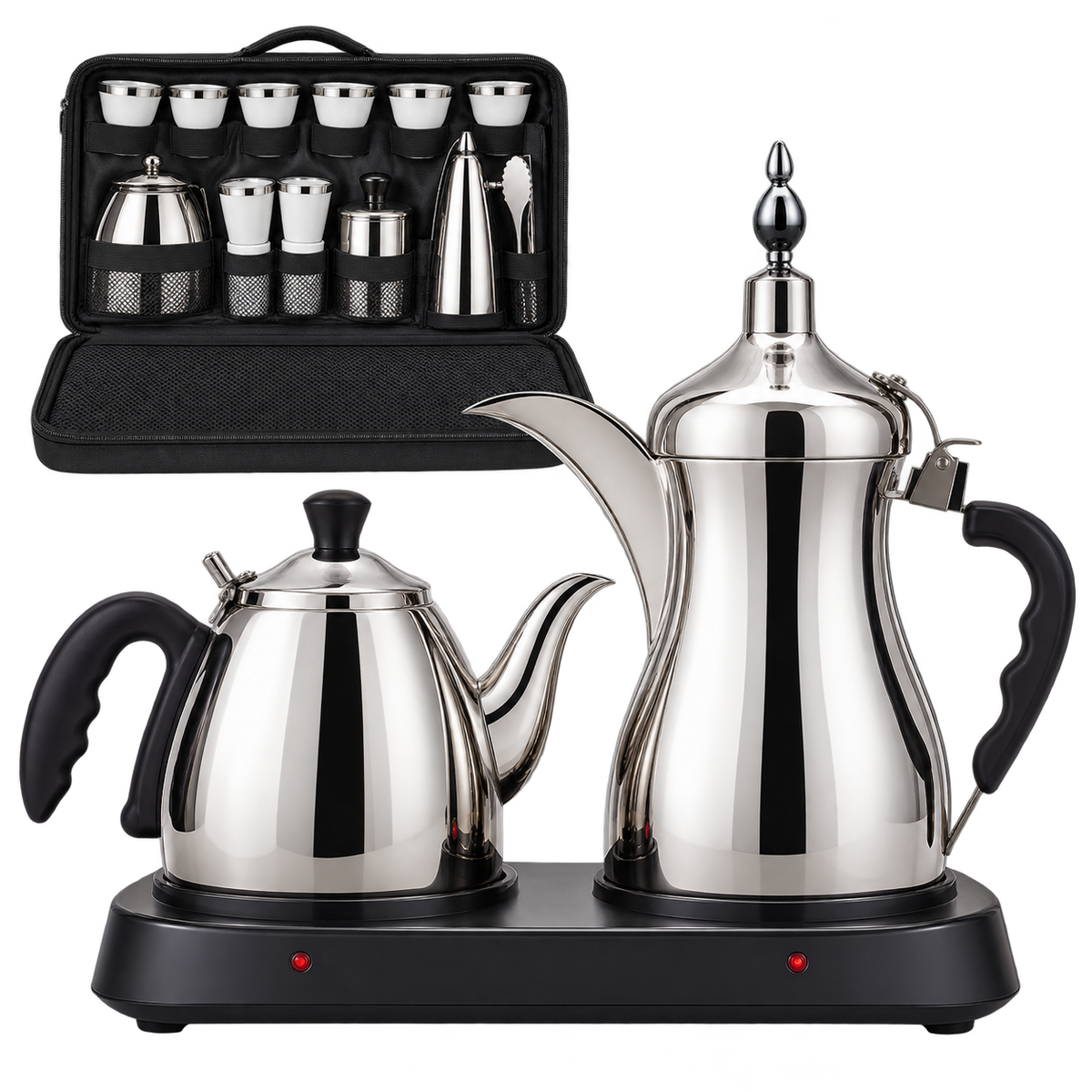 Gulf Dalla GA-C94847 Stainless Steel Dallah Set 0.6L + 1L