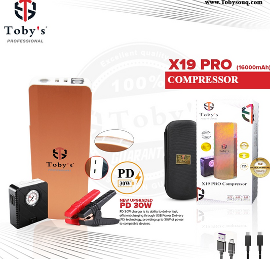 Toby's X19 Pro 16000mAh Compressor Jump Starter