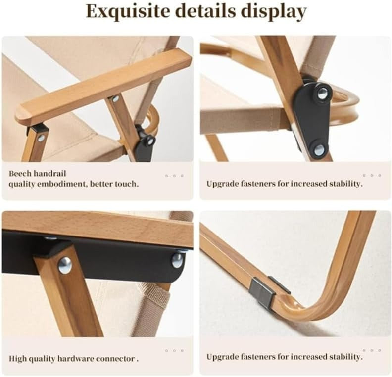 Foldable Camping Chair 2-Pack - Khaki