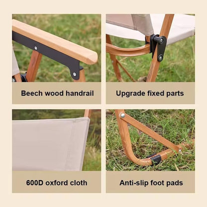 Foldable Camping Chair 2-Pack - Khaki