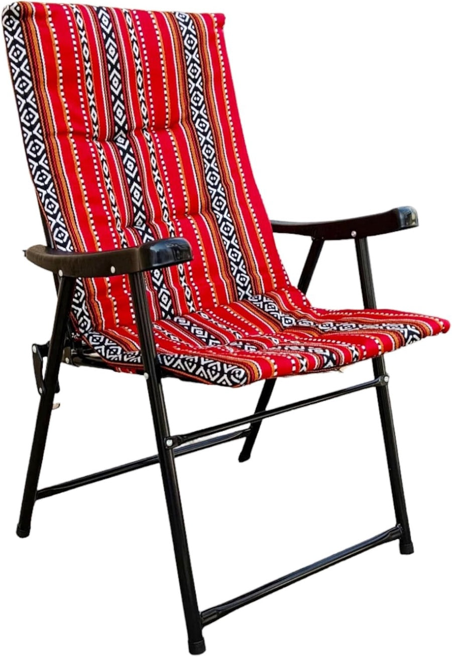 GO2CAMPS Padded Foldable Camping Chair - Red Sadu Design