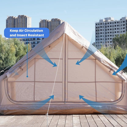 Inflatable Waterproof Camping Tent for 4-6 Persons