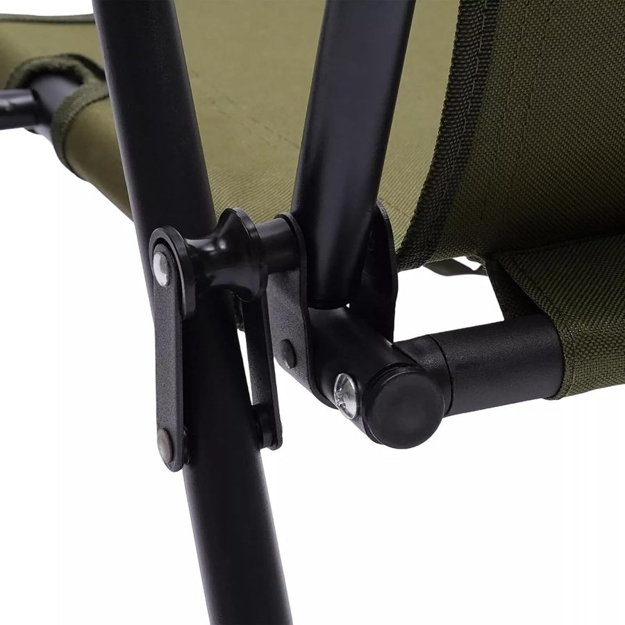 Heavy-Duty Foldable Camping Chair - Green Beige Black