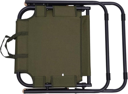 Heavy-Duty Foldable Camping Chair - Green Beige Black