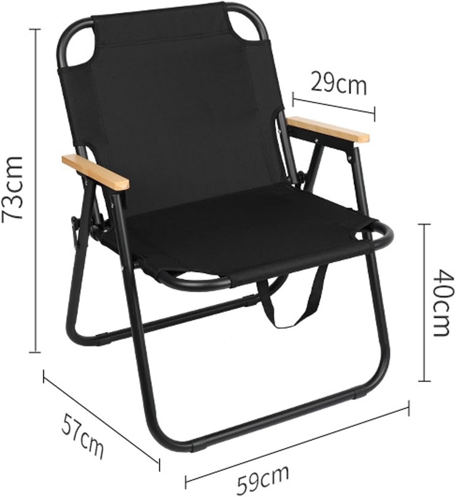 Heavy-Duty Foldable Camping Chair - Black