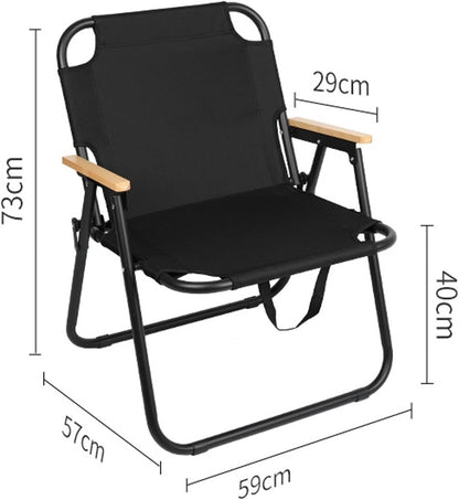 Heavy-Duty Foldable Camping Chair - Black