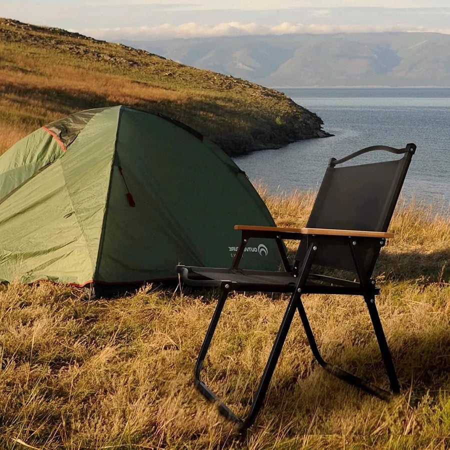 Foldable Camping Chair 2-Pack - Black