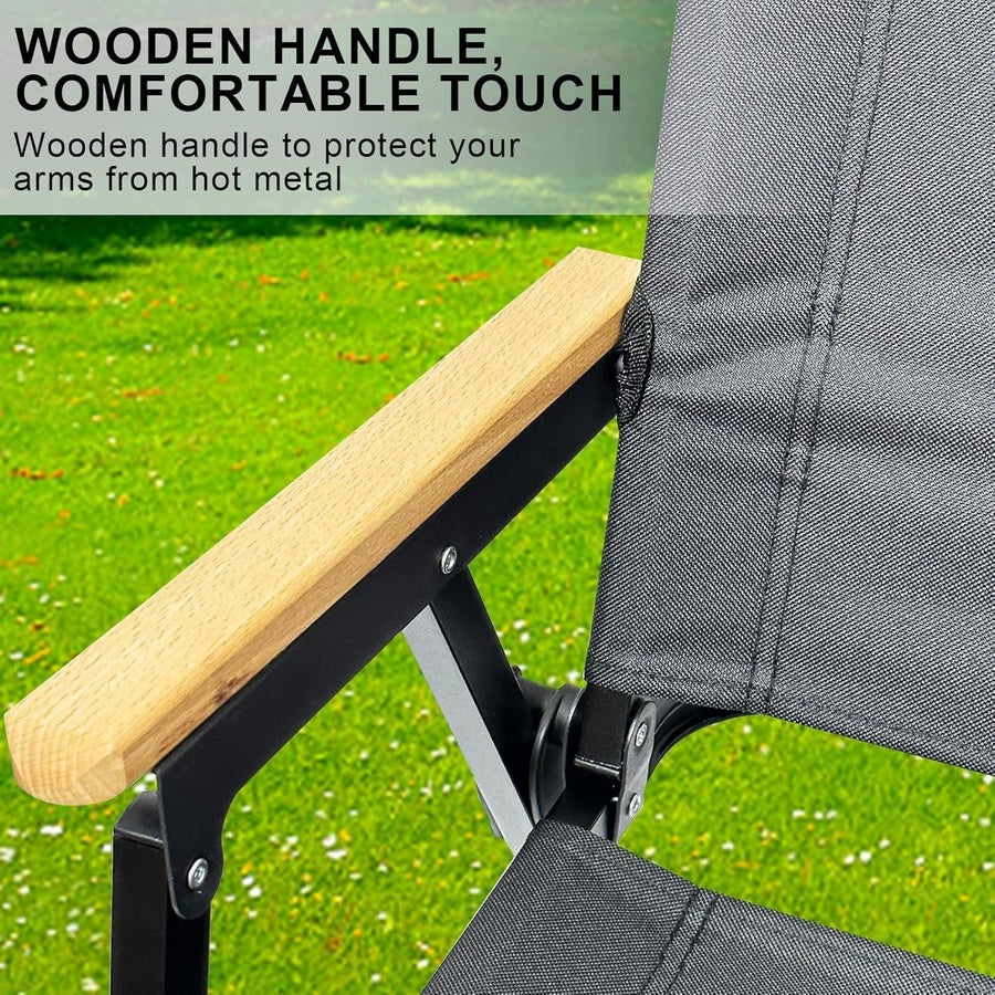 Foldable Camping Chair 2-Pack - Black