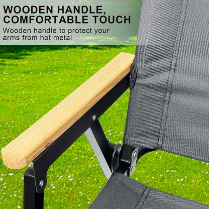 Foldable Camping Chair 2-Pack - Black