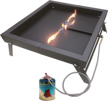 3-in-1 Camping Stove for Gas & Charcoal with Carry Bag