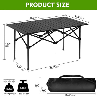 Foldable Camping Table - Black