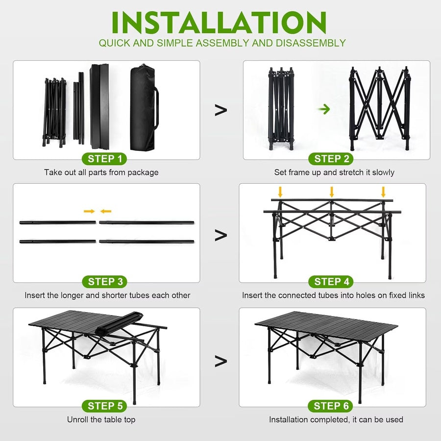 Foldable Camping Table - Black