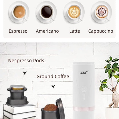 Cera Portable Espresso Machine for NS Capsules & Ground Coffee