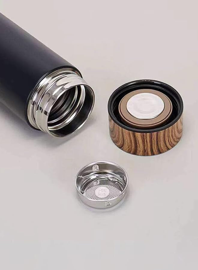 Coffee Cup Set with Insulated Thermal Flask - Black