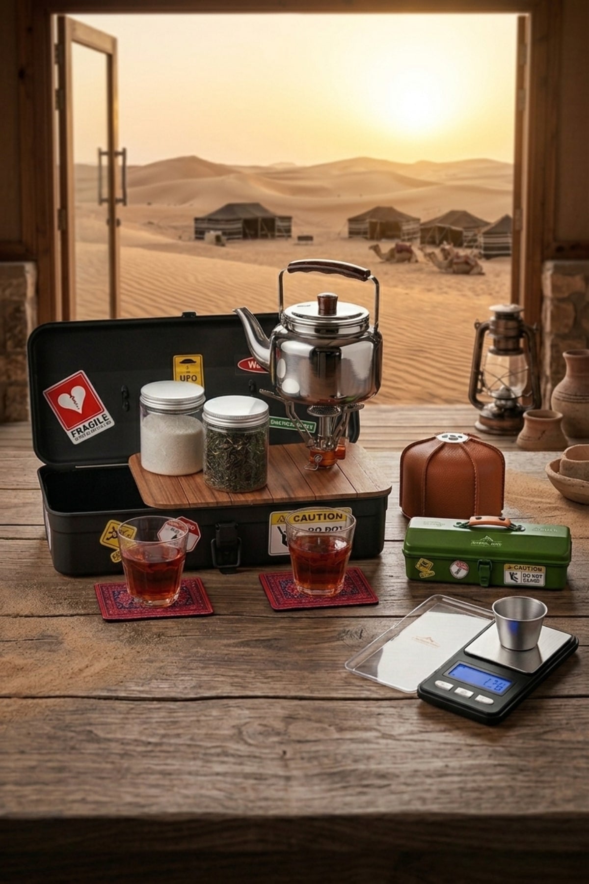 Premium Camping Tea Box Set for Outdoor Trips