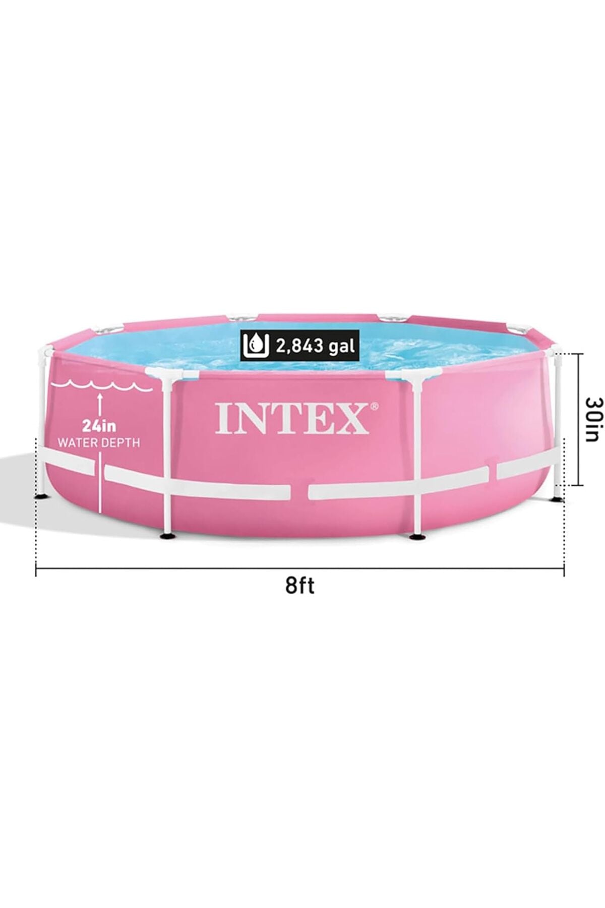 Intex Pink Metal Frame Round Pool Set 244 x 76 cm