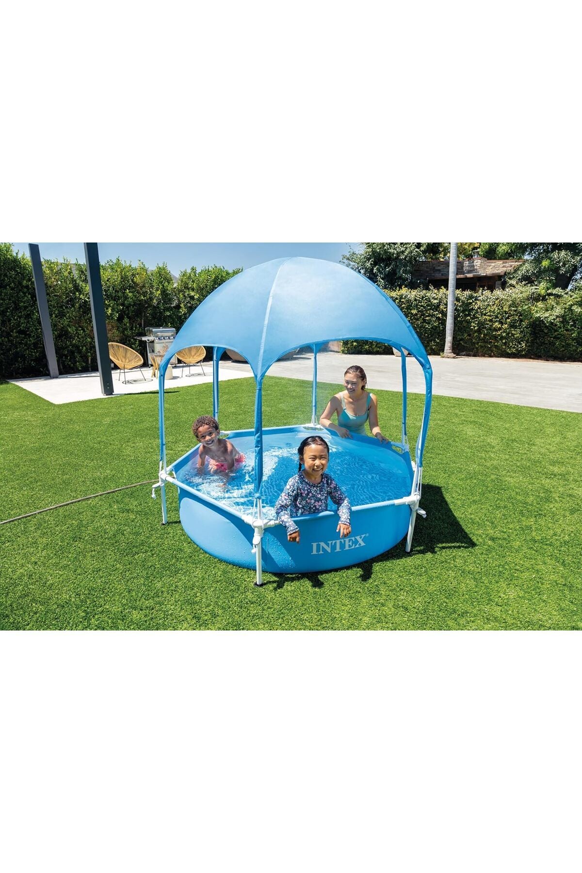 Intex Canopy Metal Frame Pool with Sunshade