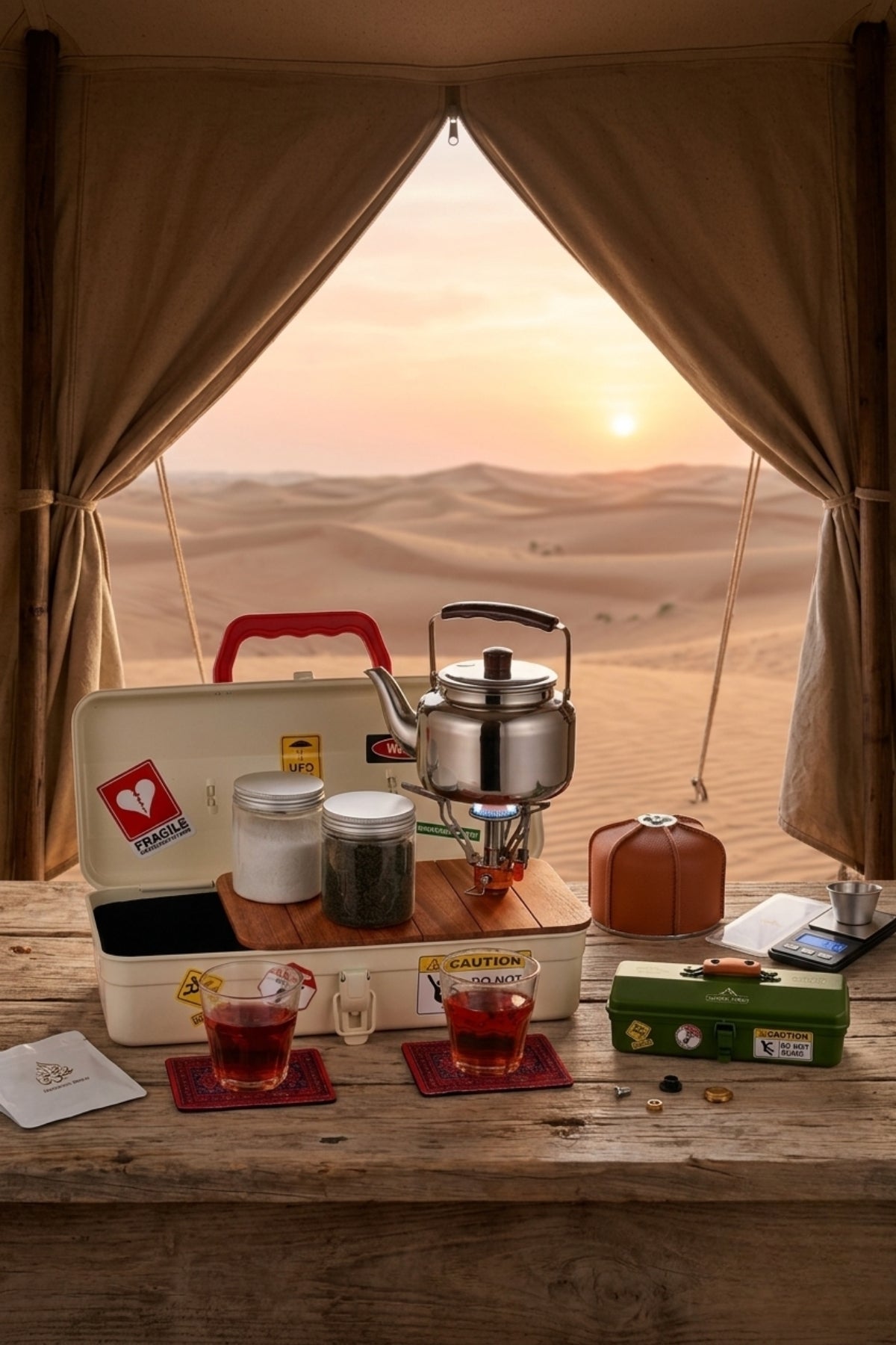 Premium Camping Tea Box Set for Outdoor Trips