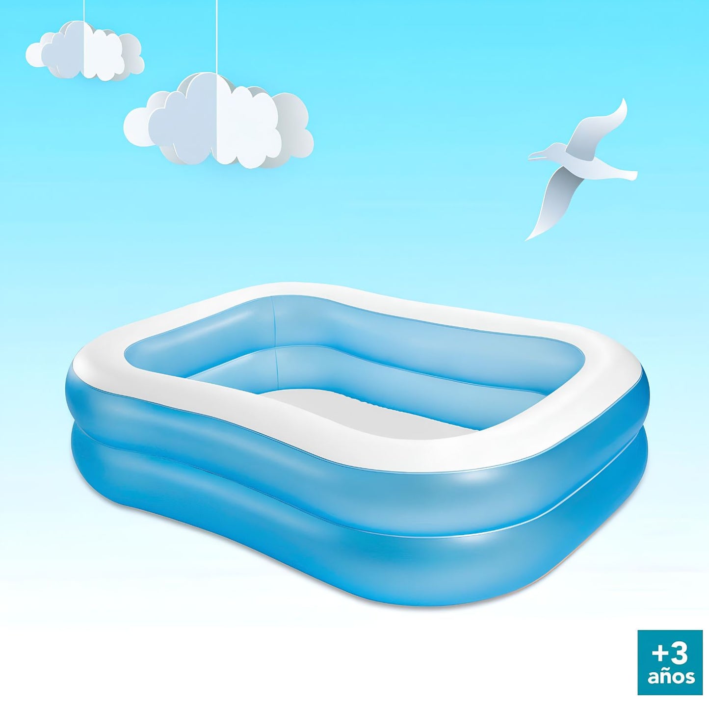 Intex Swim Center Family Inflatable Pool 203 x 152 x 48 سم - أزرق