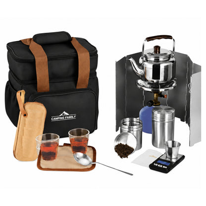 Complete Camping Tea Travel Kit - Black