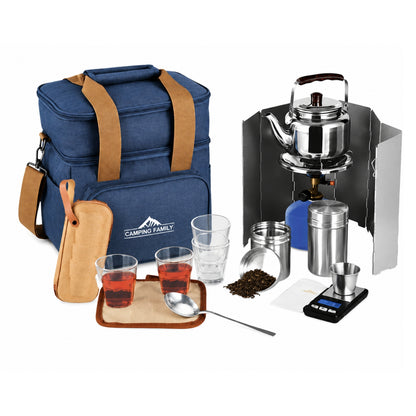 Complete Camping Tea Travel Kit - Navy Blue