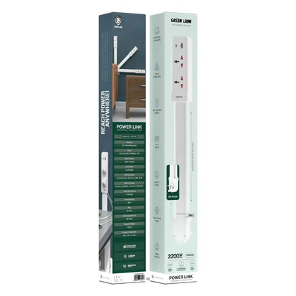 Green Lion Power Link Universal Power Strip 2200W – White