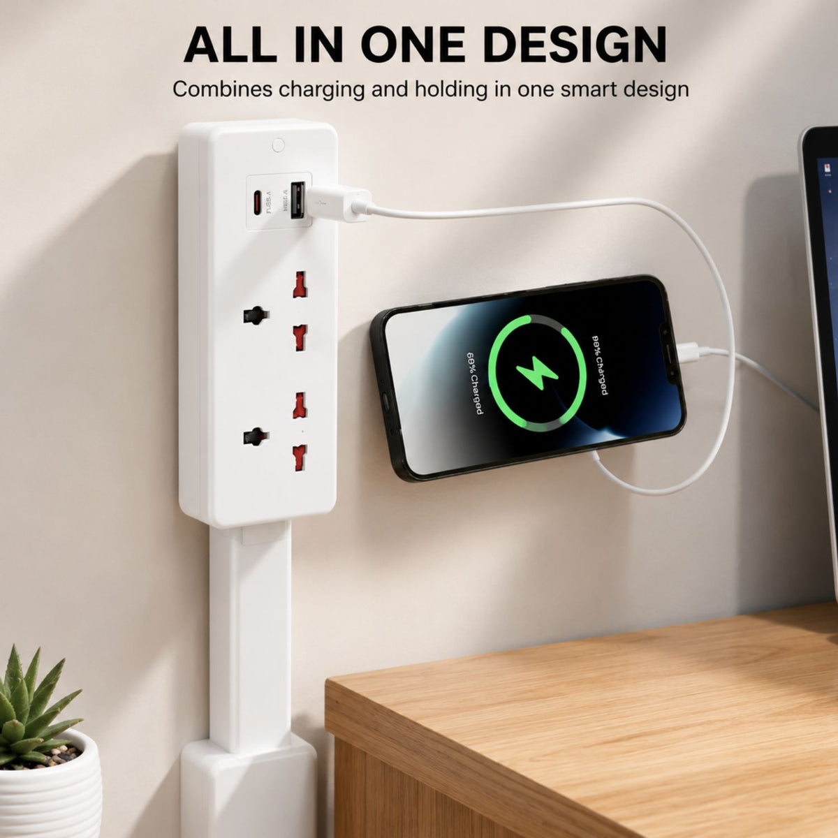 Green Lion Power Link Universal Power Strip 2200W – White