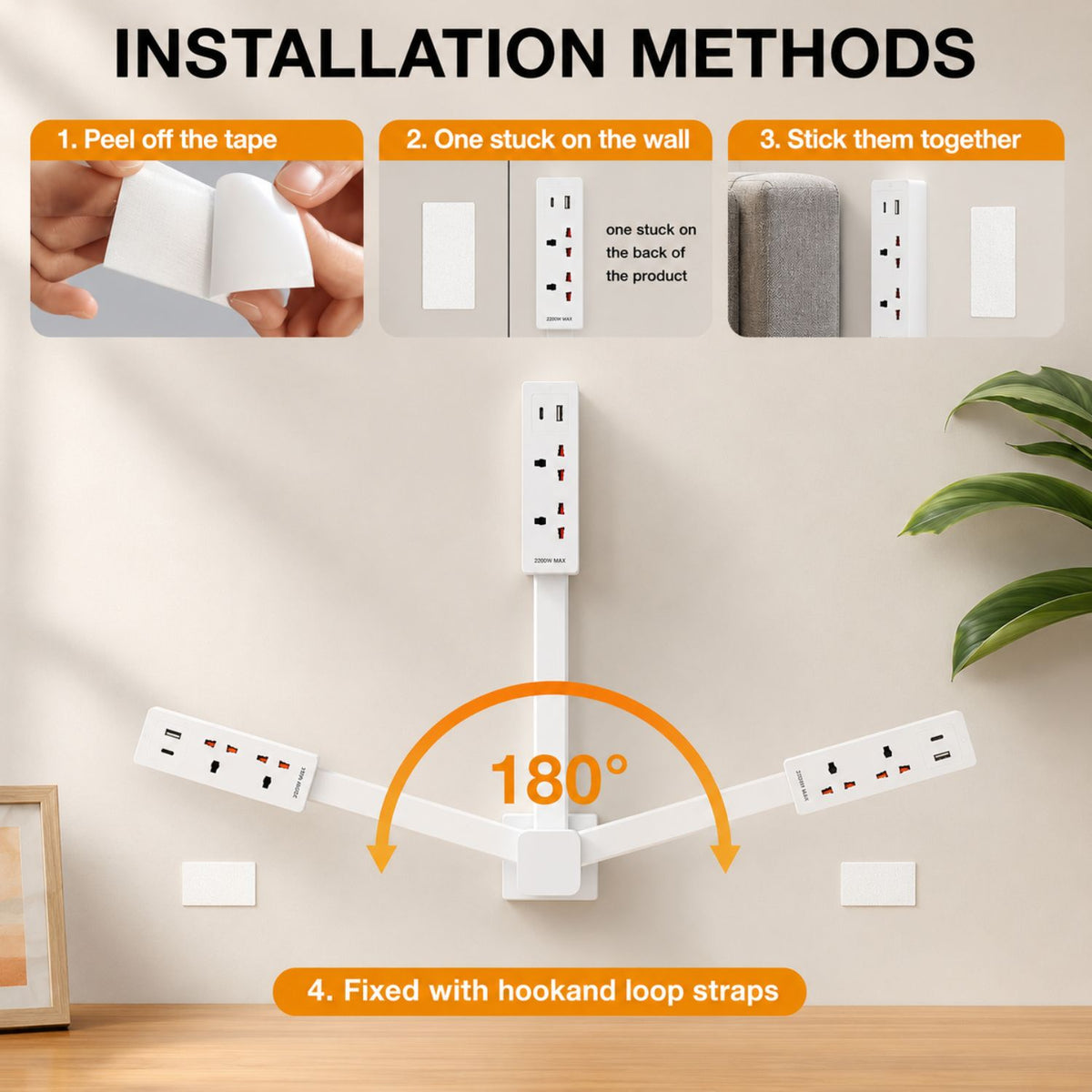 Green Lion Power Link Universal Power Strip 2200W – White