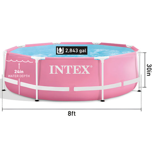 Intex Pink Metal Frame Round Pool Set 244 x 76 cm