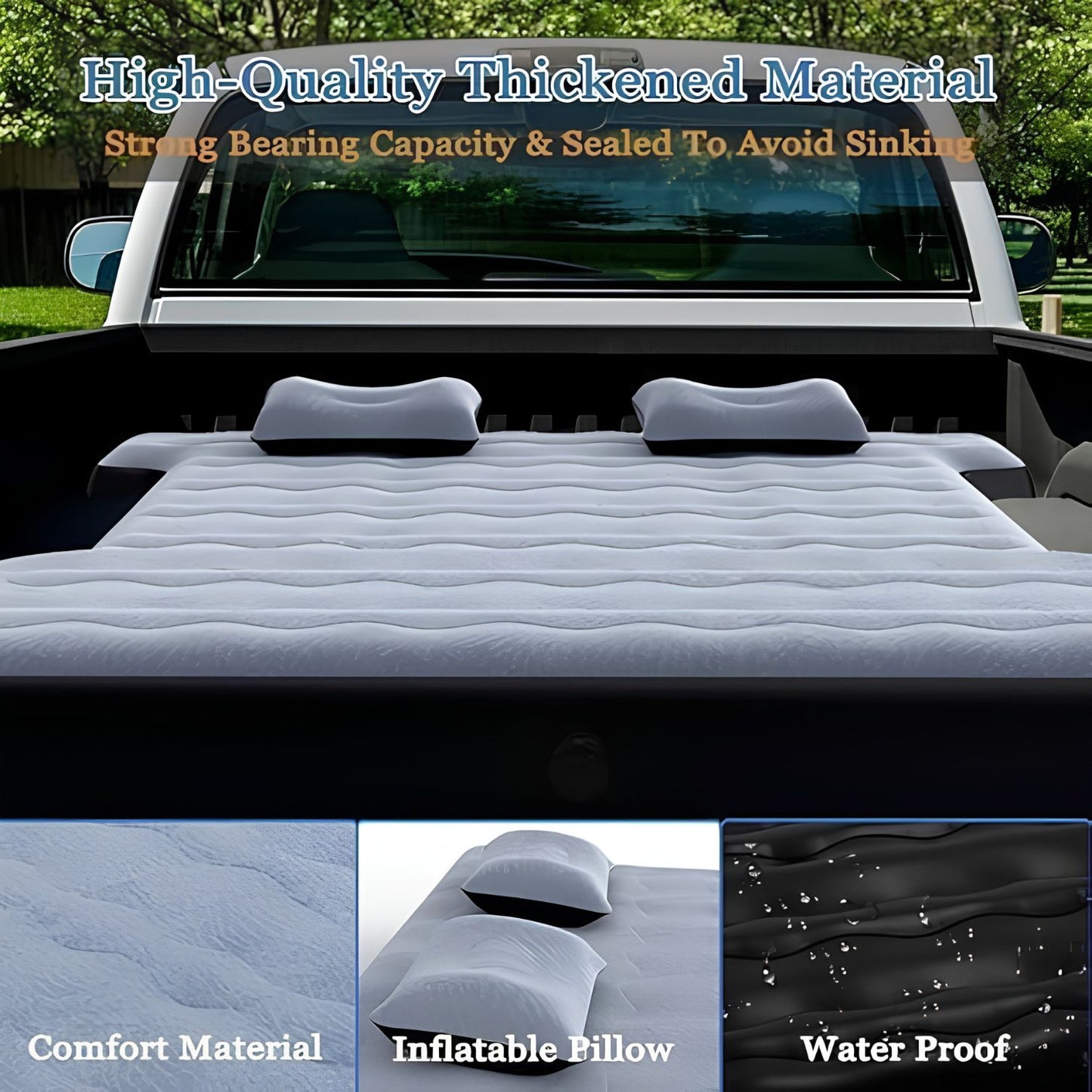 ARVEX Thick Truck Bed Air Mattress for 5.5–5.8 ft Short Bed with Air Pump & 2 Pillows