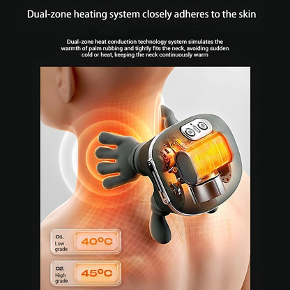 Zoserx Bionic Heated Neck & Shoulder Massager with 3D Shiatsu Kneading, Dual Heat Therapy, USB-C Rechargeable, Cordless Deep Tissue Massage for Neck, Back, Legs & Shoulders