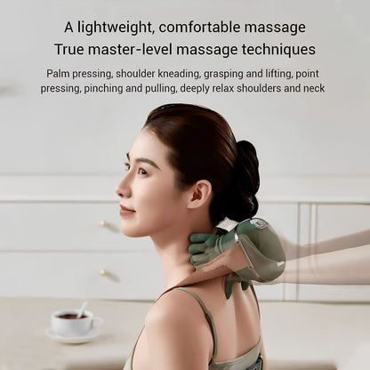 Zoserx Bionic Heated Neck & Shoulder Massager with 3D Shiatsu Kneading, Dual Heat Therapy, USB-C Rechargeable, Cordless Deep Tissue Massage for Neck, Back, Legs & Shoulders