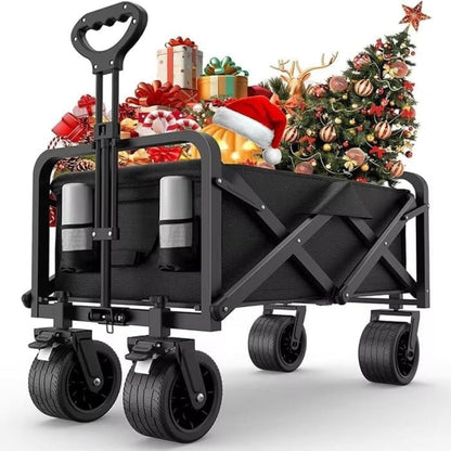 ARVEX Foldable Utility Cart 200L Heavy Duty Wagon with All-Terrain Wheels for Camping, Beach, Garden & Shopping