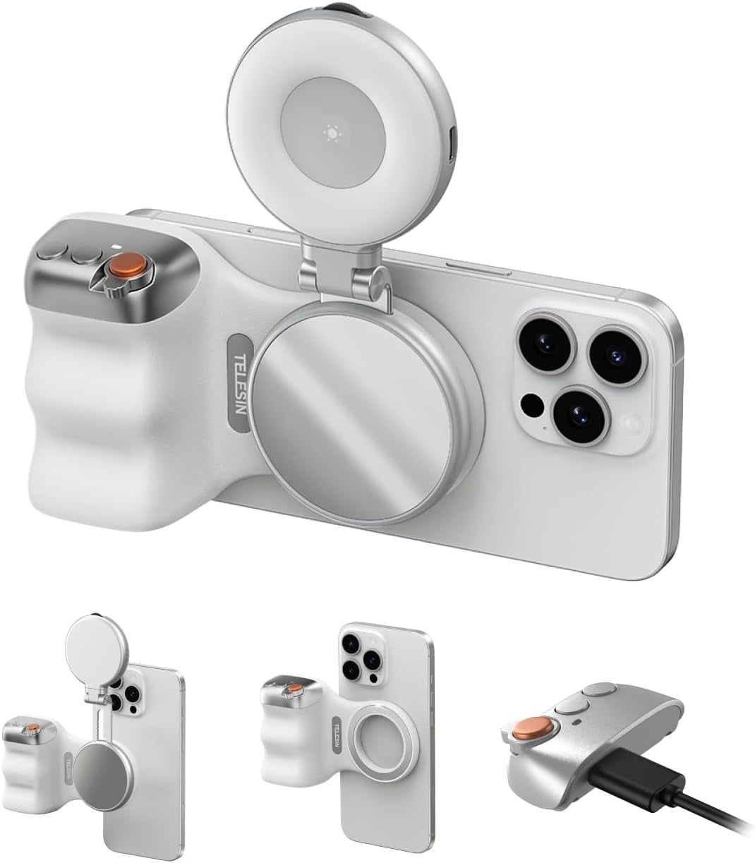TELESIN Mobile Creator Kit – Magnetic Camera Grip & Selfie Light