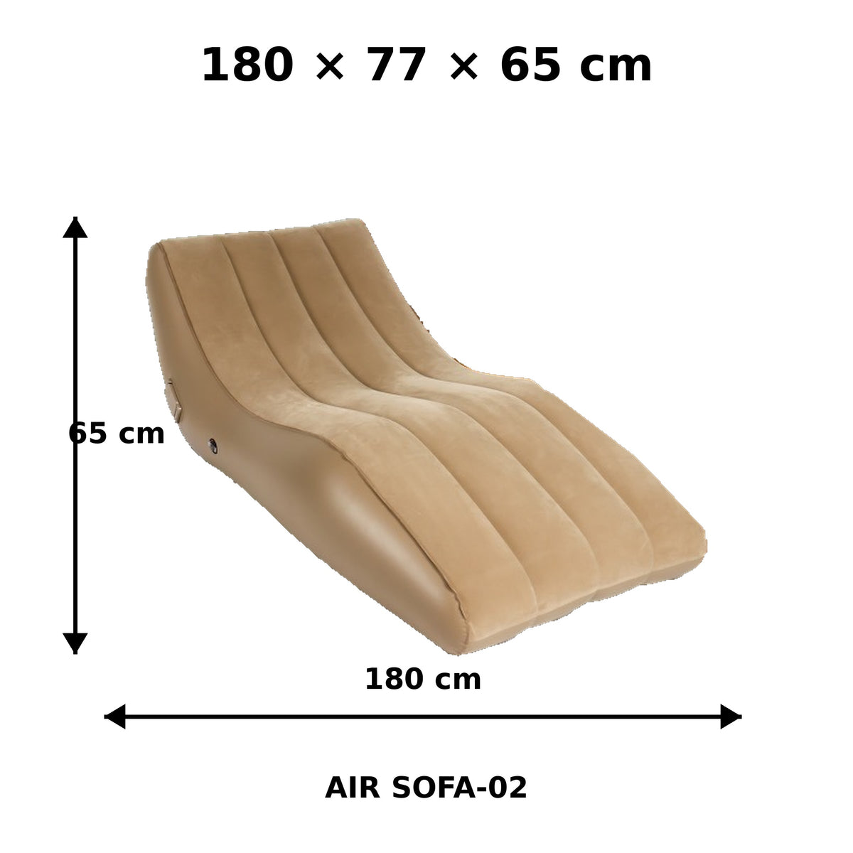 Toby's Air Sofa 02 dimensions 180 x 77 x 65 cm