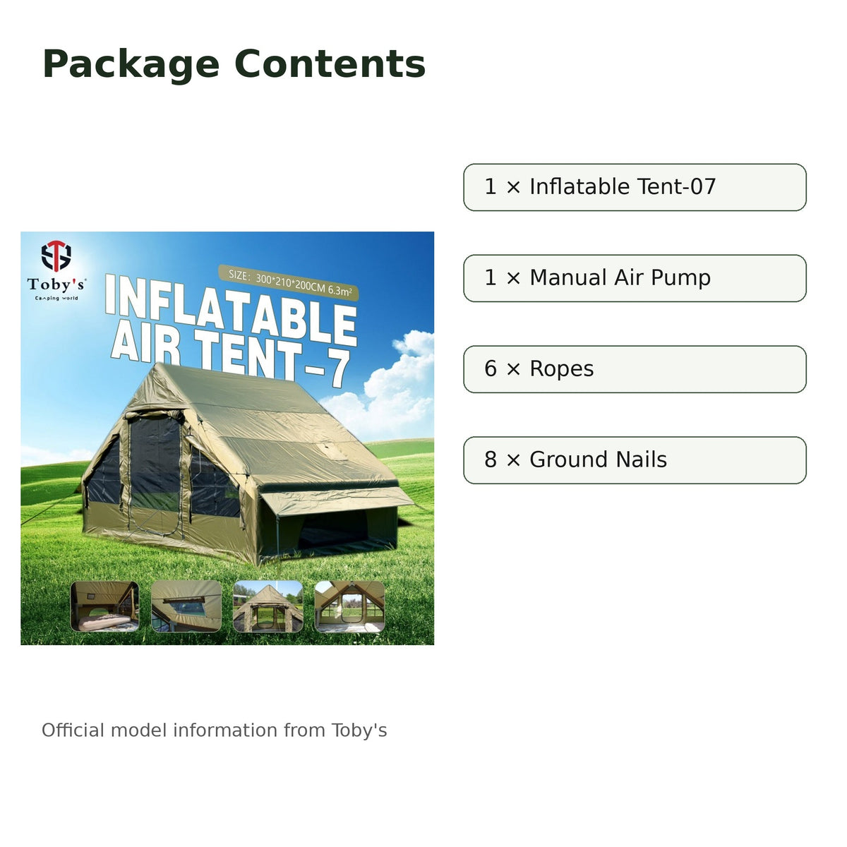 Toby's Inflatable Tent-07 package contents