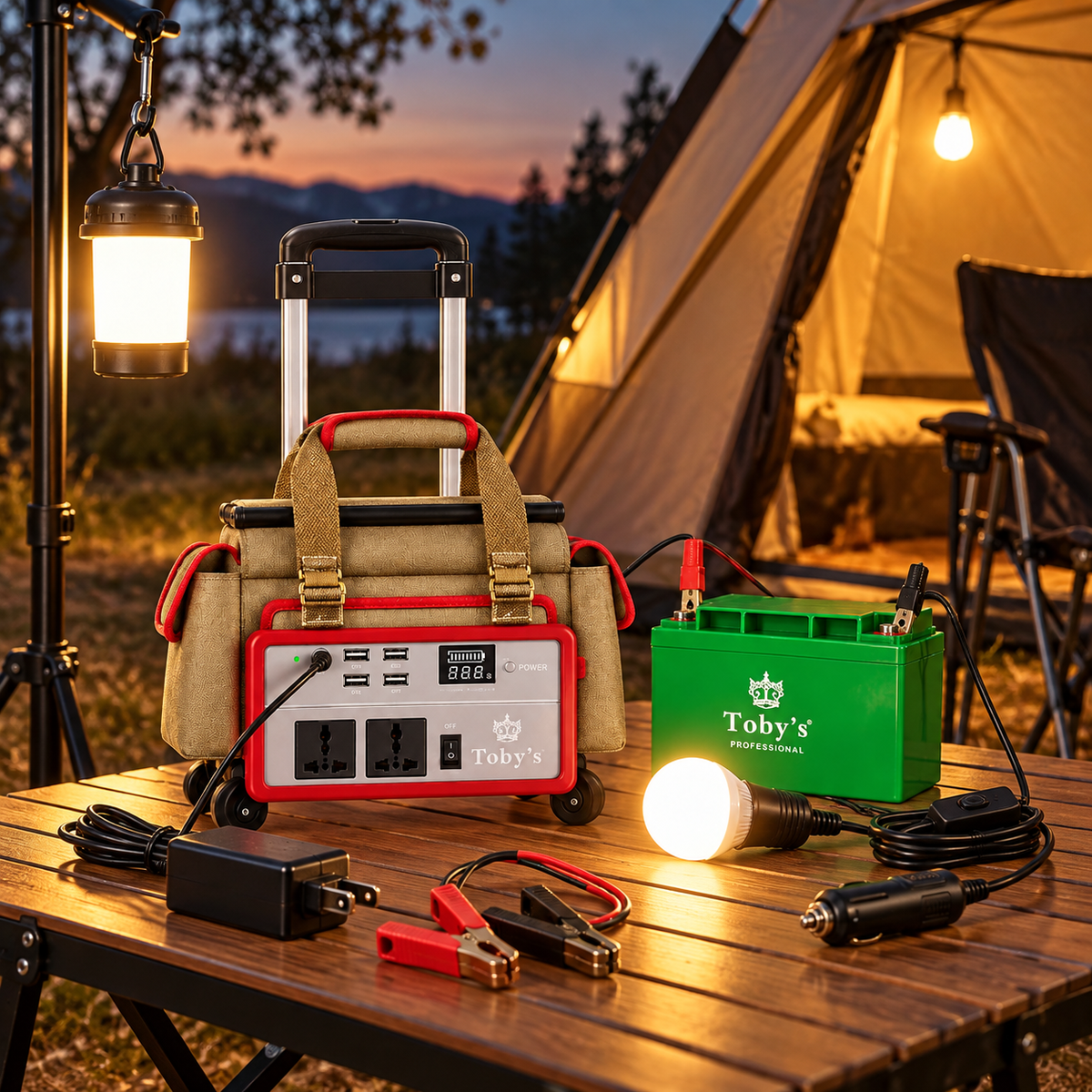 Toby's BTY 100 accessories in camping use