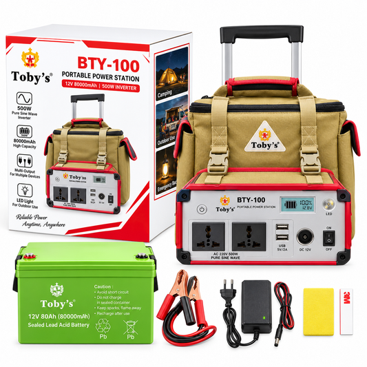 Toby's BTY 100A 80000mAh 12V Power Station with 500W Inverter