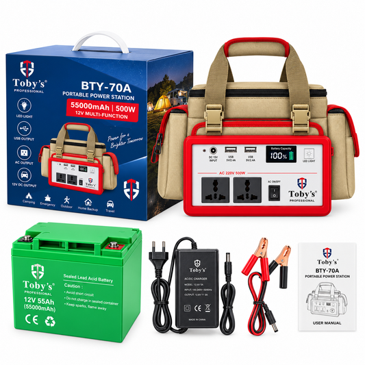 Toby's BTY 70A 55000mAh 12V Power Station with 500W Inverter
