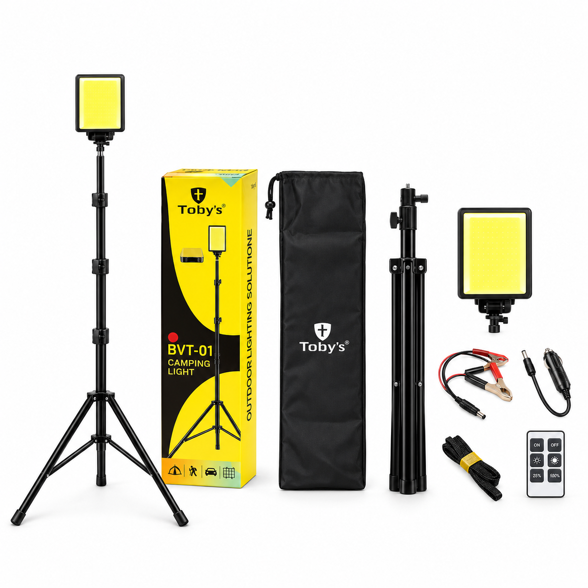Toby's BVT-01 camping light with tripod and accessories
