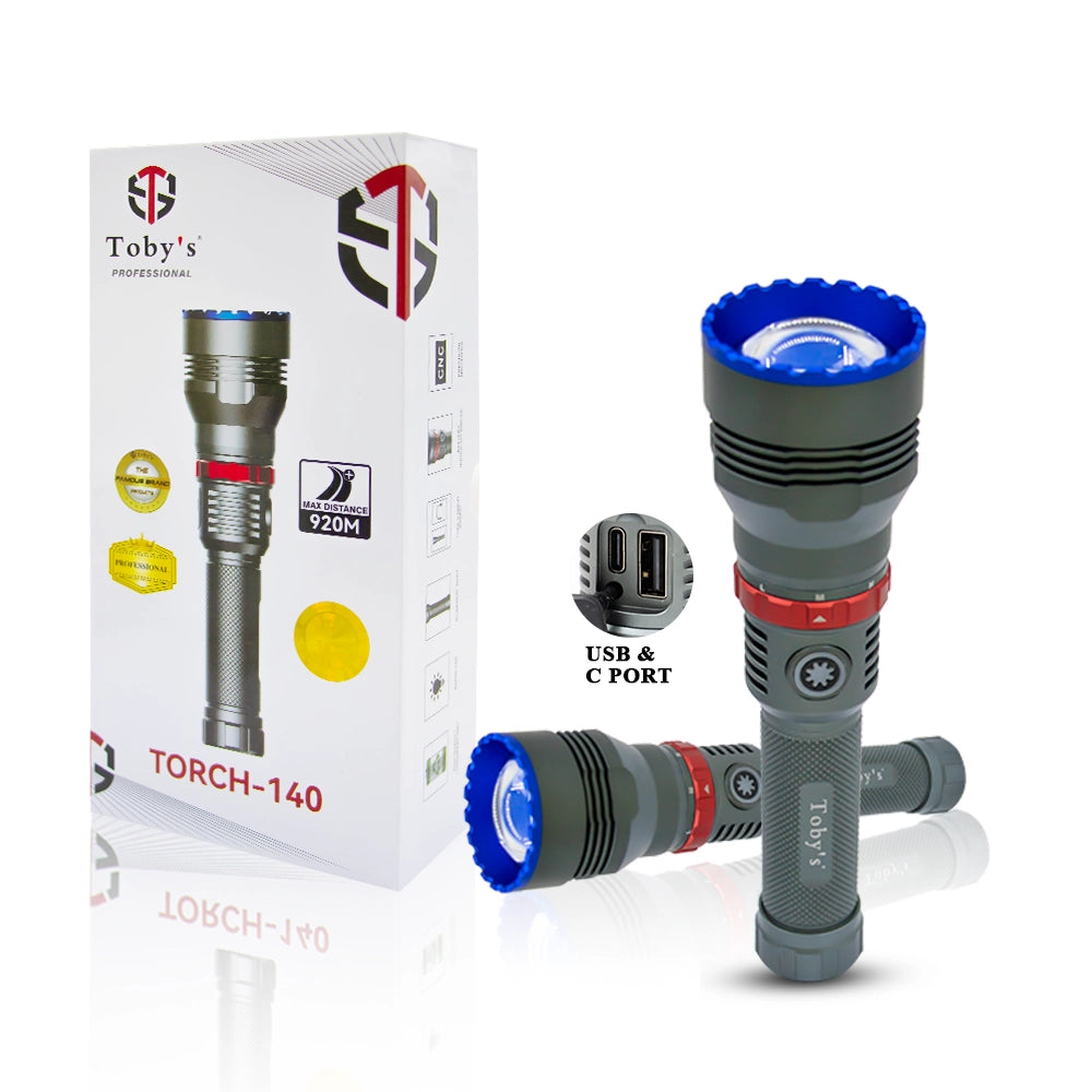 Toby's Torch 140 1000LM Rechargeable LED Flashlight