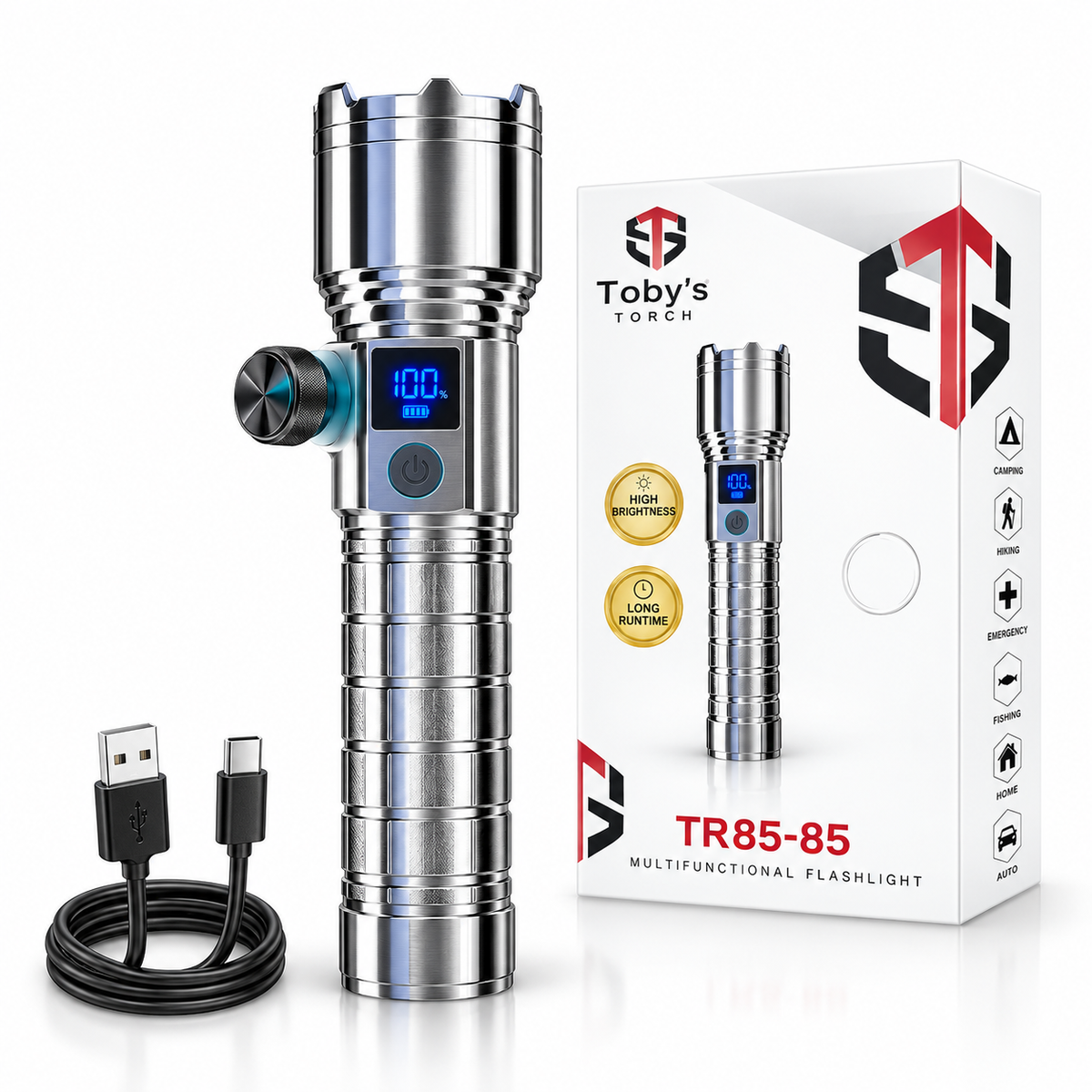 Toby's Torch 85 premium white-background hero image