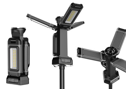 Toby's VIP 12 Ultra camping light folding head and torch views