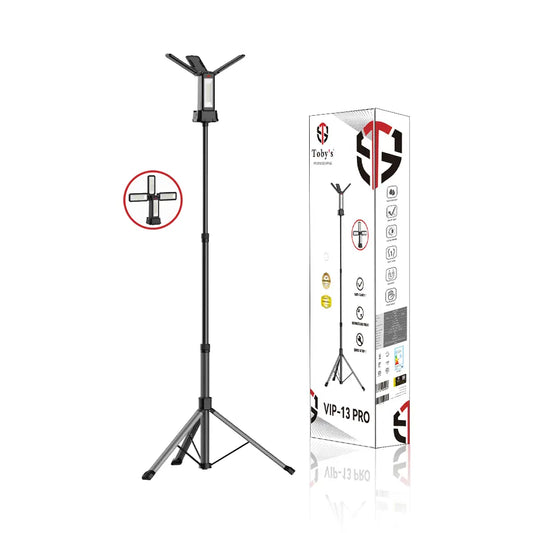 Toby's VIP 13 Pro camping light with tripod and retail box