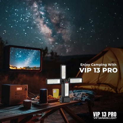 Toby's VIP 13 Pro camping light in night camping setup