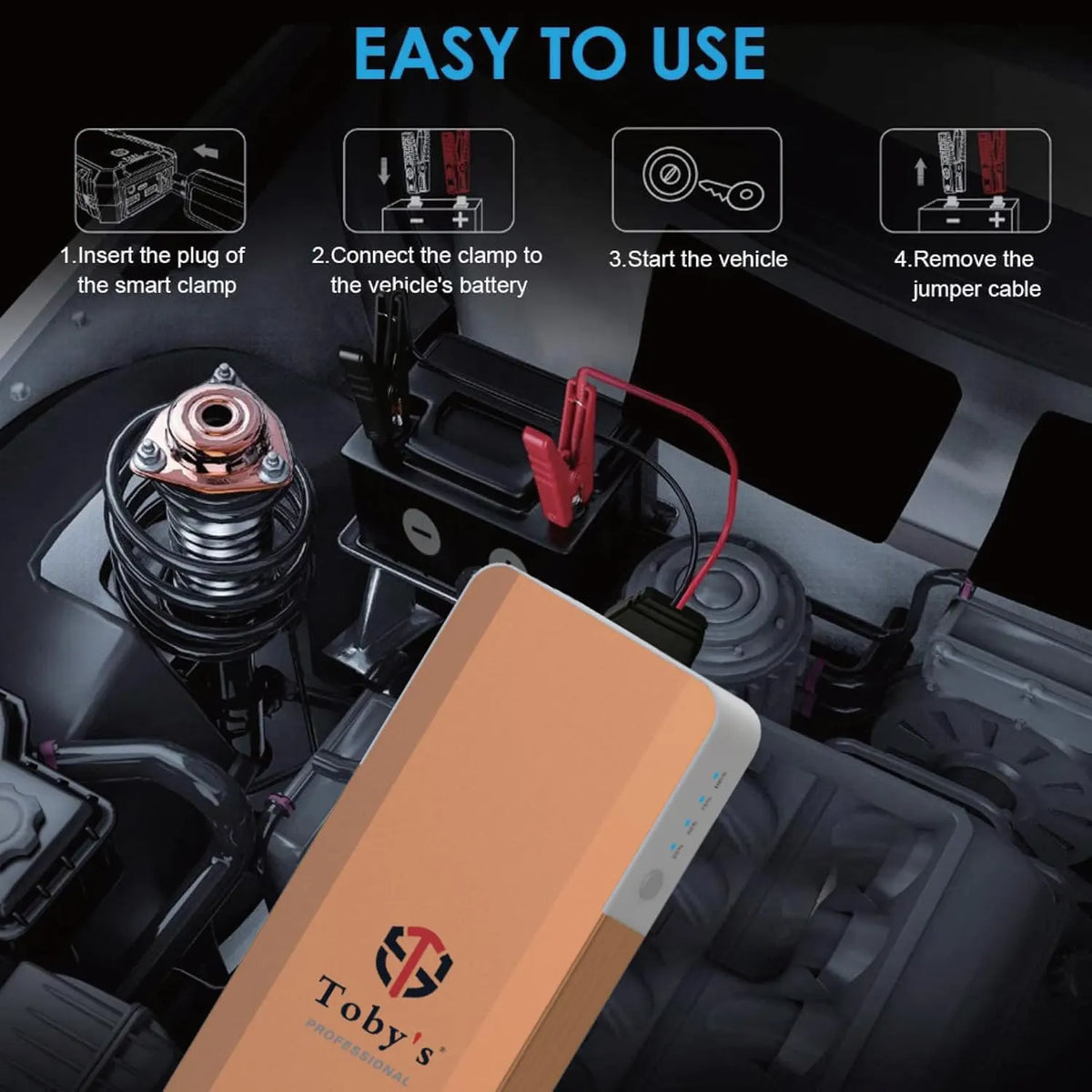 Toby's X19 Pro compressor jump starter in use