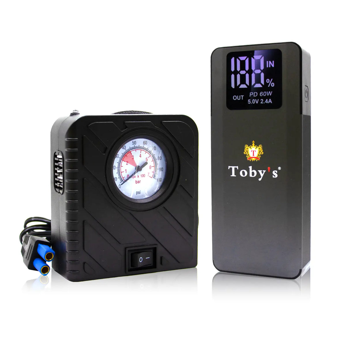 Toby's X20 Compressor Jump Starter with separate tire inflator