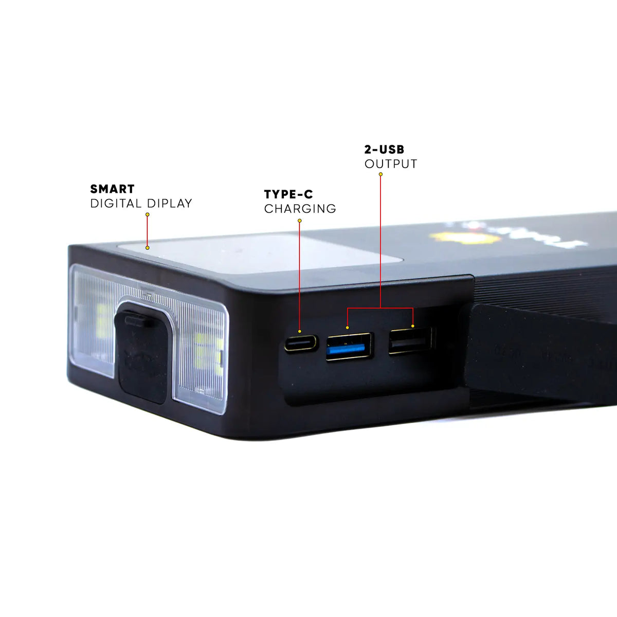 Toby's X20 Compressor jump starter ports